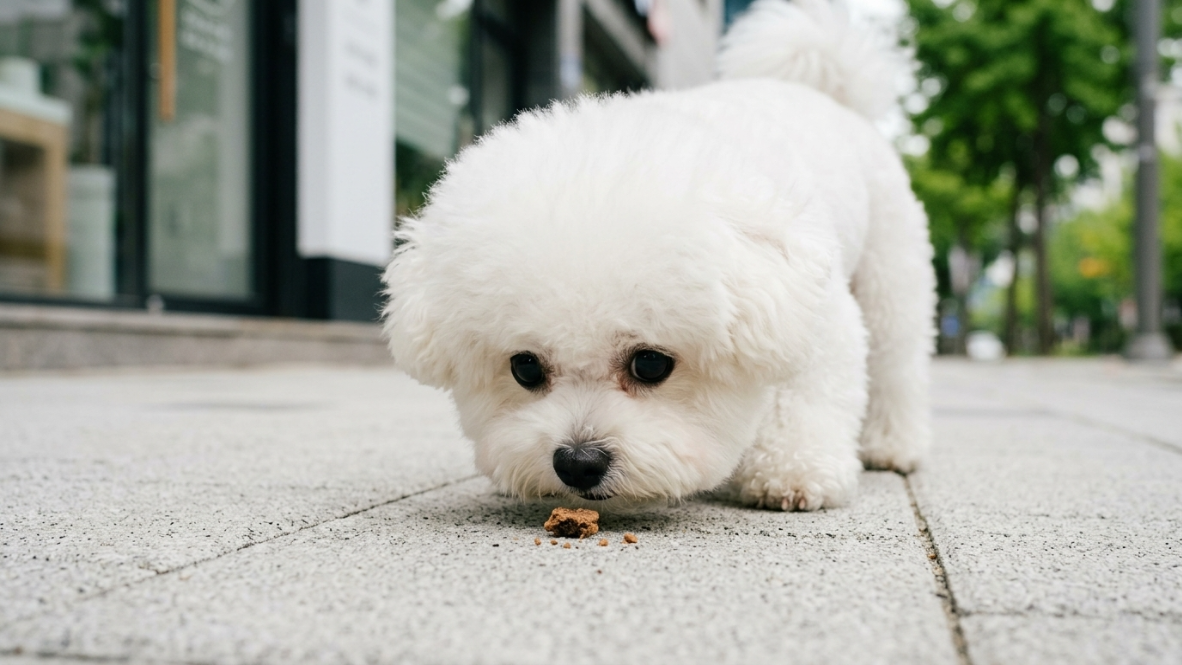 강아지 산책할 때 다 주워먹어요
