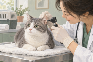 고양이 귀진드기 증상과 전염, 까만 귀지는 집에서 닦아도 될까?